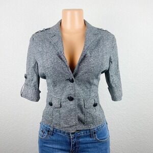 Vintage Y2K Preppy Tailored Express Button Down Suit Jacket Top
